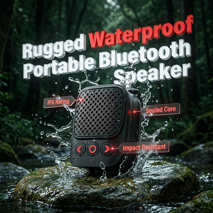 💧🔊 IPX5 vattentät Bluetooth-högtalare – TWS stereo & magnetisk klämma för vandring & cykel!