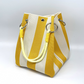 👜✨50% RABATT! Randig stickad hinkväska – Rymlig & stilfull för semester och vardag!
