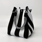 👜✨50% RABATT! Randig stickad hinkväska – Rymlig & stilfull för semester och vardag!