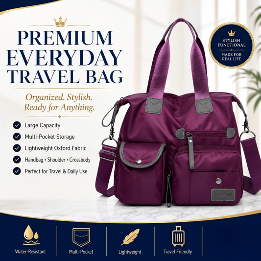 👜Stor vattentät tygväska för kvinnor – rymlig, tre bärsätt & smart fickorganisation – perfekt för jobb, resor & vardag 🧳✨