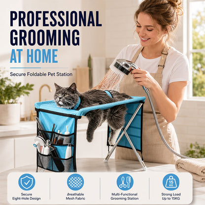⏳ Tidsbegränsad kampanj – 50 % rabatt! ⏰ 2‑i‑1 vikbar skötselbädd för husdjur 🐱🐶🛋️