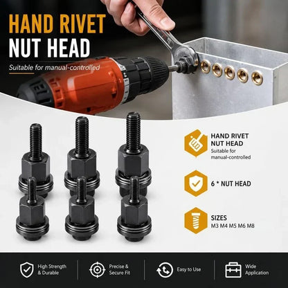 🔩 50 % RABATT | Rivmutterverktygssats M3–M12 – Kraftig stålkonstruktion, skapar gängade insatser i tunn plåt utan svetsning!