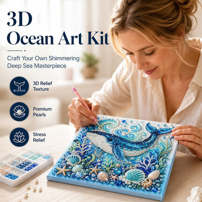 🔥🎁Nyhet 50 % RABATT🔥Creative Ocean Life – Målarset med konstgjorda pärlor för att göra själv