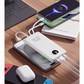 Snabbladdande powerbank med inbyggda kablar