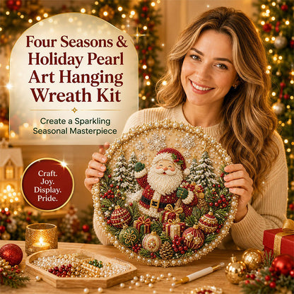 🌸 Tidsbegränsat erbjudande – 🎄🎅 Gör-det-själv-kit: Pärlkrans för alla årstider | 4 säsongsbetonade designer för vacker, handgjord heminredning 🎁✨