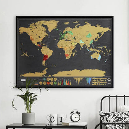 🌍Resedagbok med skrapbar världskarta | Skrapa för att dokumentera dina resor, snygg väggdekoration och den perfekta presenten till globetrotter!