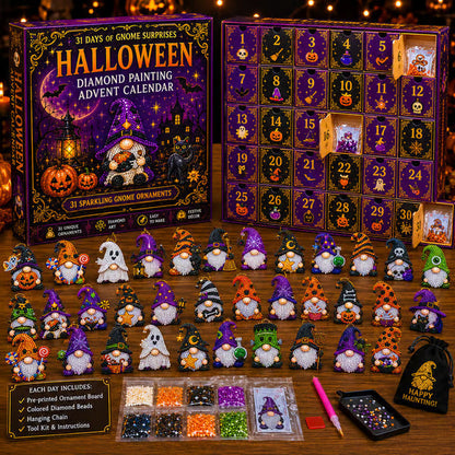 🌿 50% RABATT NU! 🎃✨ 31 Dagars Tomteöverraskningar Halloween Diamantmålning Adventskalender