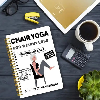 🧘‍♀️ 50% RABATT NU! 📘 Chair Yoga Spiral Notebook for Weight Loss – 30-dagarsplan, ledvänlig & steg-för-steg-vägledning – perfekt för seniorer, nybörjare och alla med begränsad rörlighet 🪑✨