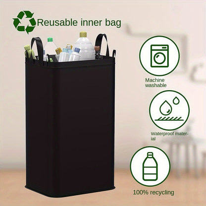 ♻️✨ Slipp pantburkar & återvinning som ligger överallt! Hopfällbar återvinningsbehållare på 100 liter med lock & tvättbar innerpåse – smart förvaring som håller hemmet snyggt och organiserat! 🏡
