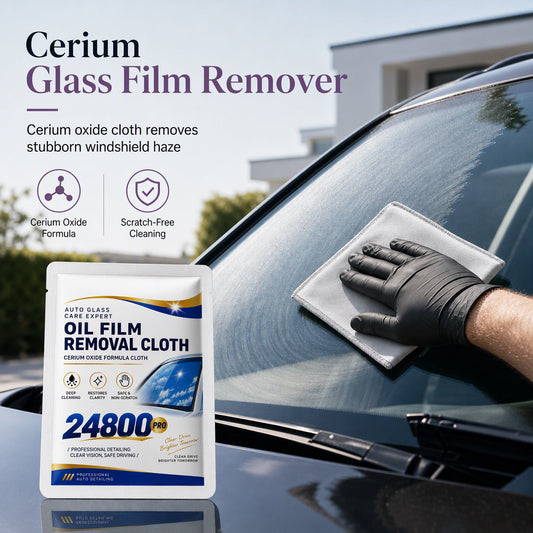Cerium Oxide Car Glass Oil Film Removal Polishing Wipes Gentle Windshield Deep Cleaning Cloth for Heavy Oil Film