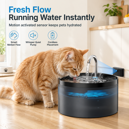 🐾 REA! Automatisk vattenfontän 3,2L med infraröd sensor – tyst USB‑driven, friskt rinnande vatten för katter & hundar