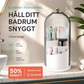 🏡 Tandborstförvaring med Skjutlock – 3 Fack & 360° Roterbar – Håller badrummet ordnat, Lättmonterad & Vattentät – Perfekt för badrum, toalett och familjens hygienprodukter