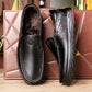 Gratis leverans - DRESSYE Loafers i äkta läder för män med mjuk innersula Casual Business Slip On Loafers